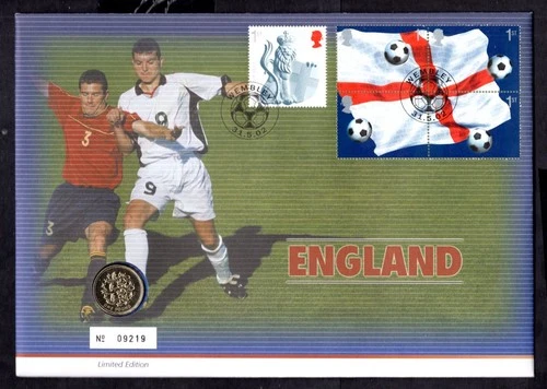 GB - 2002 England Football £1 Coin PNC Wembley First Day Cover