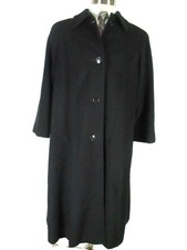 Vintage Regency Womens Black 100% Cashmere Coat Size 8 USA Made