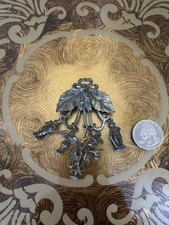 Bow Vintage Charms on Brooch bar Missing pin gold metal No Makers Mark