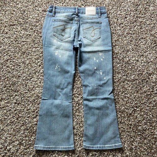 Juicy Couture Kids Mid Rise Cropped Kick Flare Jean Girls 8 Light Wash Denim - Picture 4 of 8