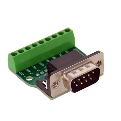 Adapter Stecker DB9 Stecker Buchse mit Klemmen Schrauben seriell RS-232 PCB