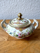 K&A Krautheim Selb Bavaria Zuckerdose Antik Blütenflor Golddekor