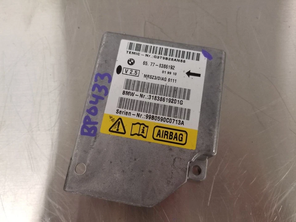 00 2000 BMW Z3 ROADSTER CONVERSÍVEL SRS MÓDULO DE CONTROLE DE RETENÇÃO 65778386192 - Imagem 3 de 4