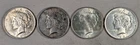 LOT OF 4 1923 P PEACE SILVER DOLLARS #65