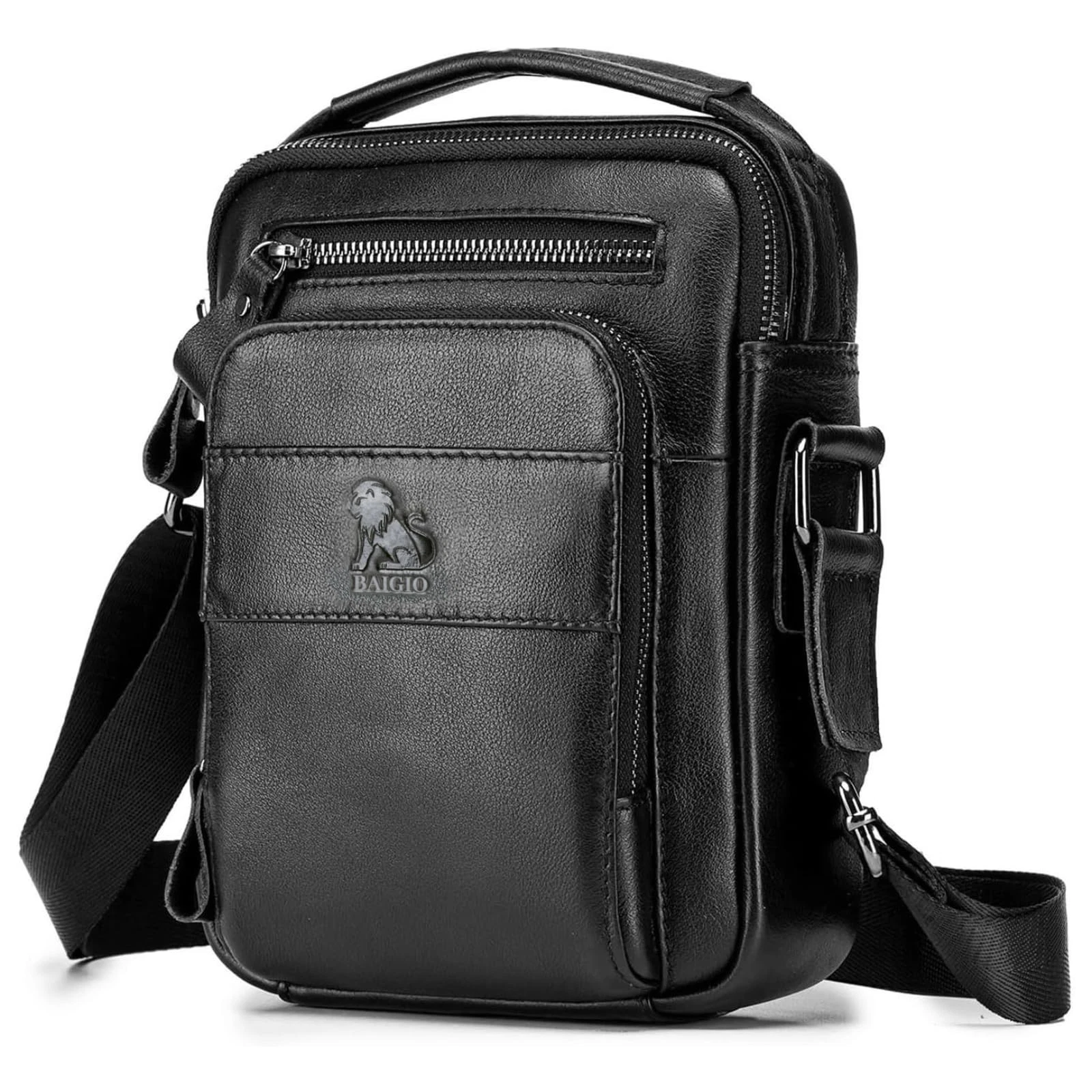 Borsello Uomo Pelle Borsa a Tracolla Piccola Borsa da Uomini in Vera Pelle