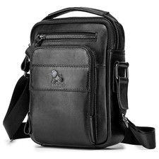 Borsello Uomo Pelle Borsa a Tracolla Piccola Borsa da Uomini in Vera Pelle