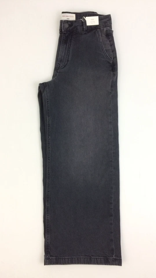 Per Una Women's Jeans Size 10S Grey Wide Leg High Rise Cotton Pockets New F1 - Image 3 of 4