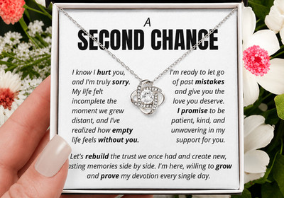 A Second Chance Love Knot Necklace Apology Gift for Her Wife Girlfriend