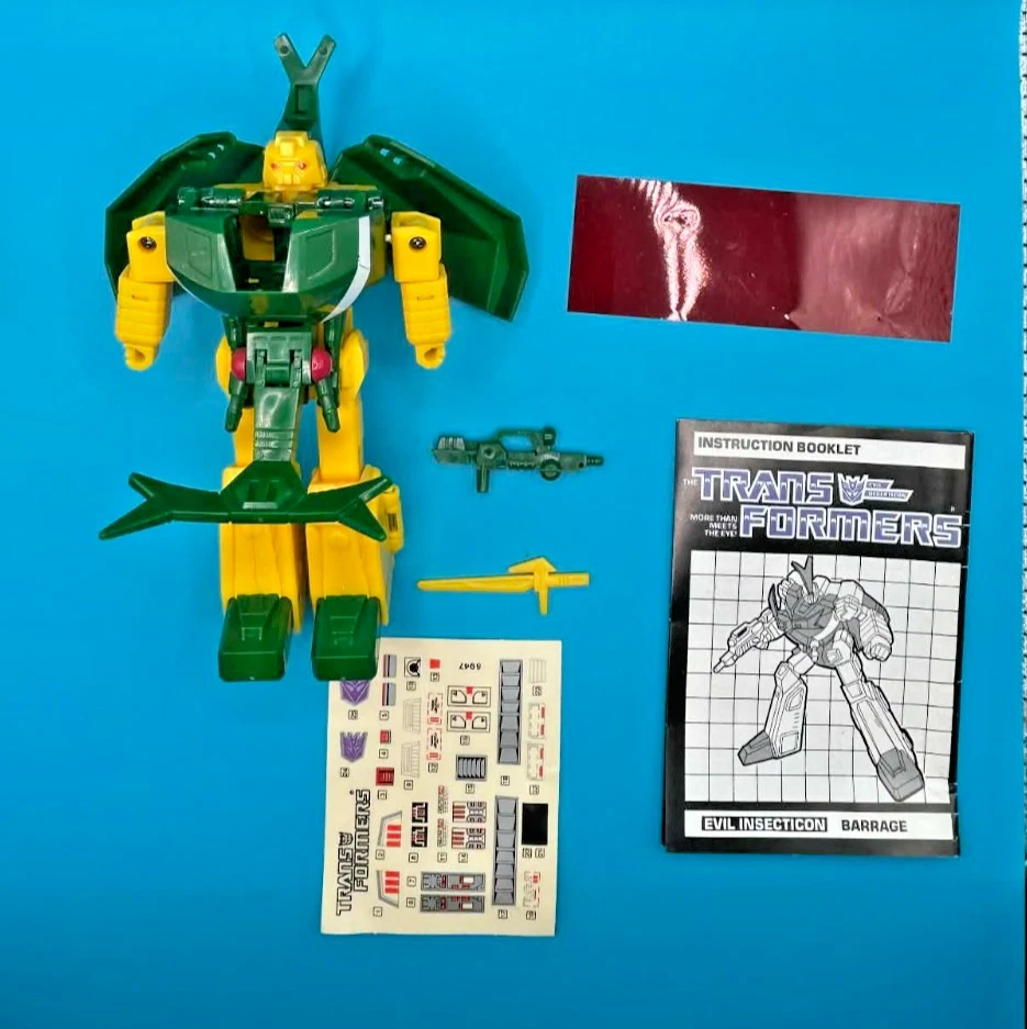 TRANSFORMERS G1 DELUXE INSECTICON BARRAGE COMPLETE W/BOX UNAPPLIED STICKERS - Image 3 of 4