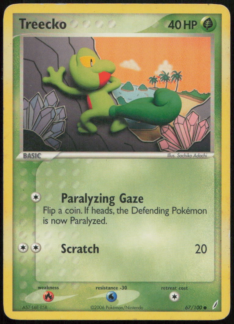 Treecko 67/100 HP Crystal Guardians Common Pokemon