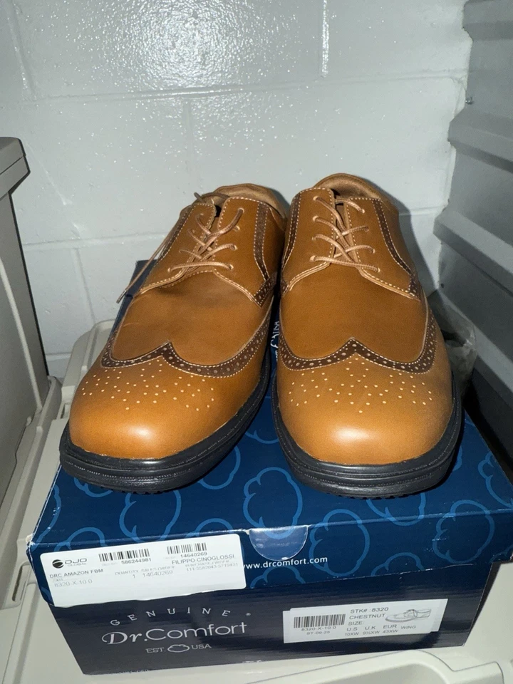 Zapatos Confort Punta de Ala Dr Para Hombre Talla 10 Marrón Dos Tonos Cuero Confort Brogue 8320 Foto 2 de 4