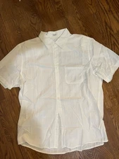 Calvin Klein Men's Short Sleeve Button-Up Shirt, Medium, 100% Cotton
