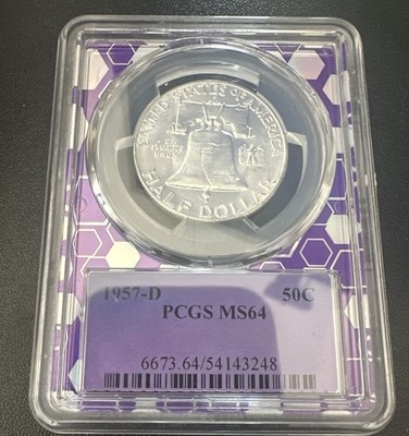 1957-D NGC MS64 Benjamin Franklin Silver Half Dollar Uncirculated