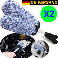 2x Autowaschbürste Mikrofaser Premium Felgenbürste Anti-Rutsch-Griff Reinigung