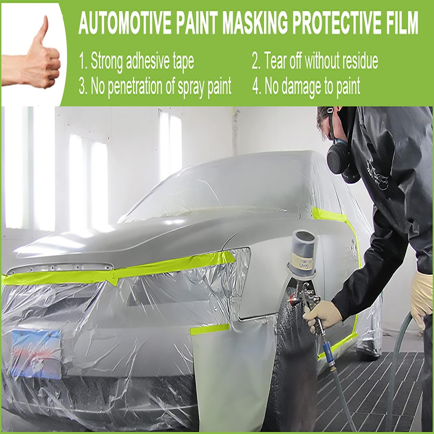 Pre Taped Masking Film Plastic Covering for Painting Projects