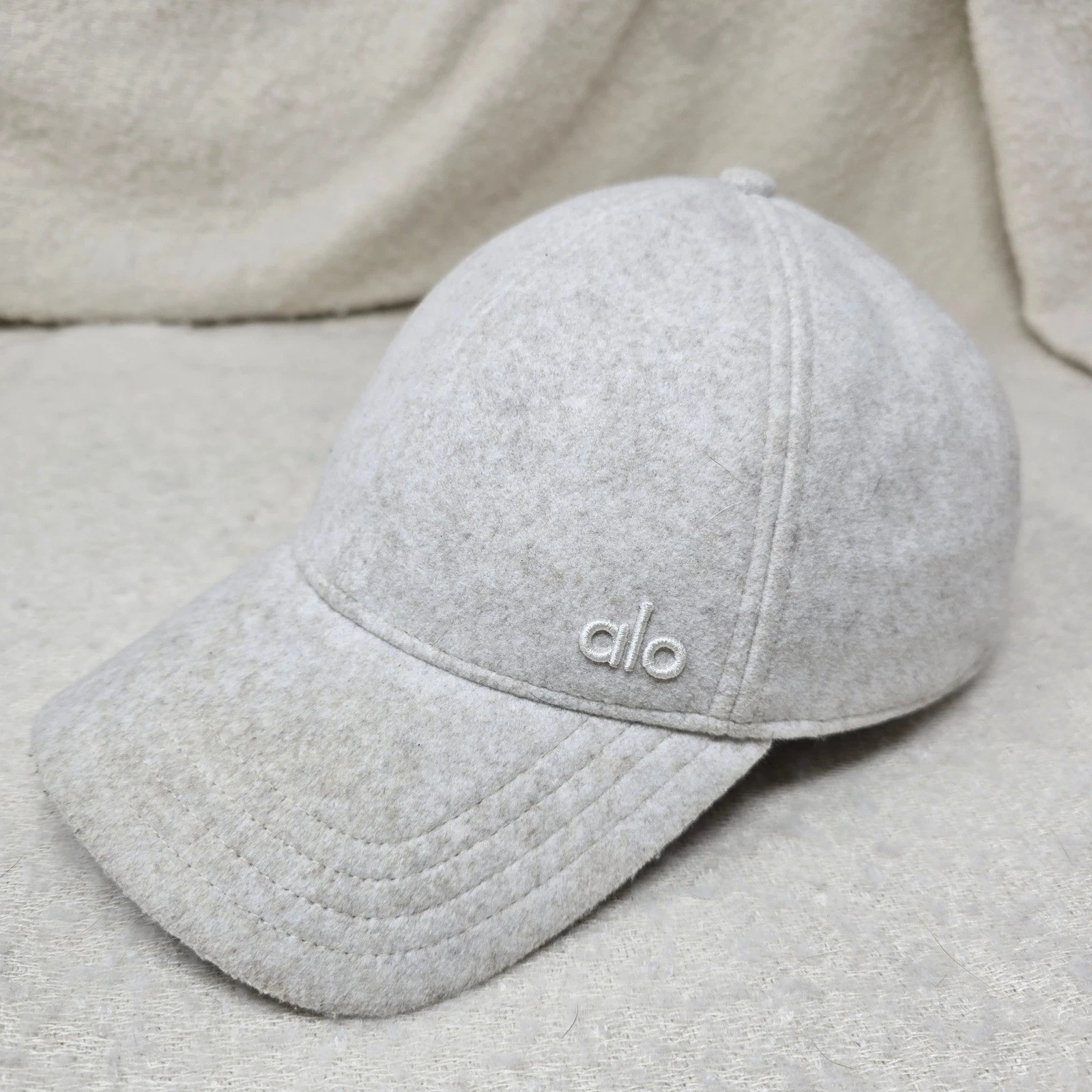 Alo Womens Prestige Off Duty Baseball Cap Heather Grey Fleece Hat
