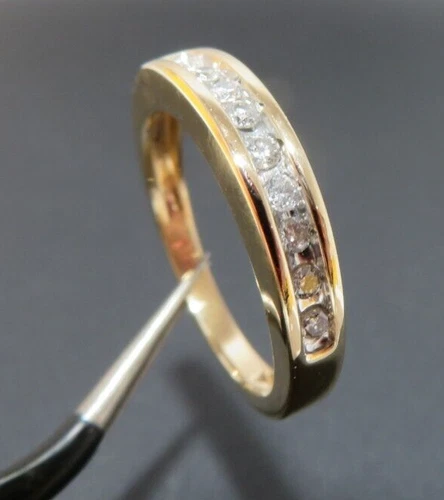 14K YG 9-DIAMOND LADIES ANNIVERSARY BAND RING 0.15 tcw SZ 5.25  2.51g (AI-2277)