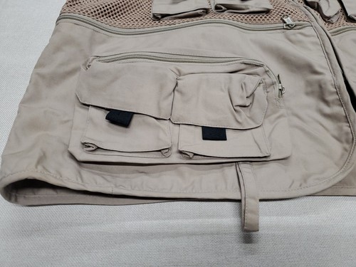Rio Bravo Khaki Men's Fly Fishing Vest Size XXLarge Multi 24 Pockets Stream VTG - Picture 2 of 20