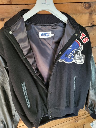 VTG NWT NOS NFL NY Giants New York Varsity Style CHALKLINE JACKET L XL SPELLOUT - Picture 14 of 14