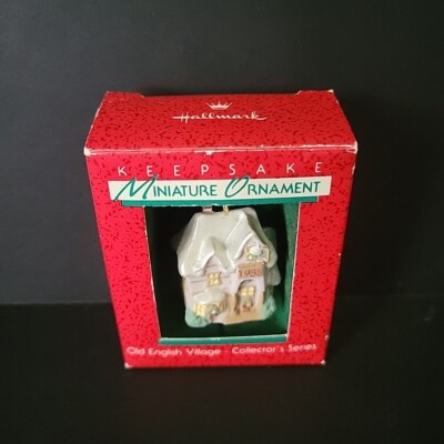 NIB 1988 Hallmark Keepsake Ornament Old English Village Home 1st in the Series