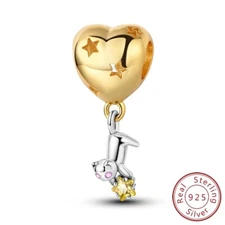 MULA Solid 925 Sterling Silver DIY Charm CZ Heart Balloon Cat For Women Bracelet