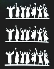 Graduate Student Cheers White Die Cut Embellishment Crafts Scrapbooking DIY Arts