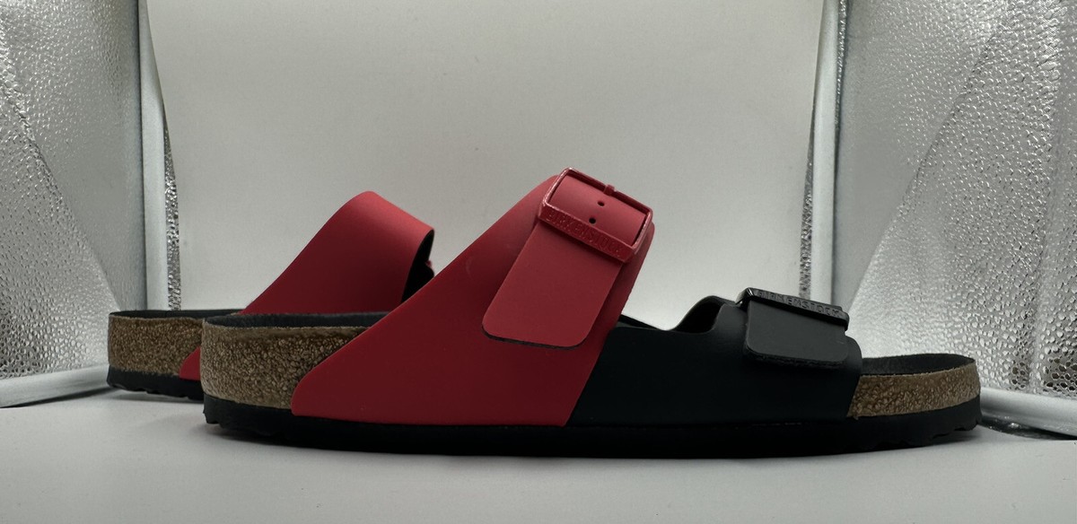 Birkenstock Arizona Split Red/Black Birko-Flor Sandals Size  display picture 3