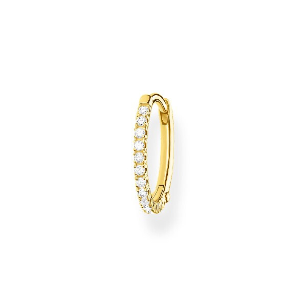 "Thomas Sabo Einzel Creole \"Weisse Steine\" Silber Vergoldet CR657-414-14"-image