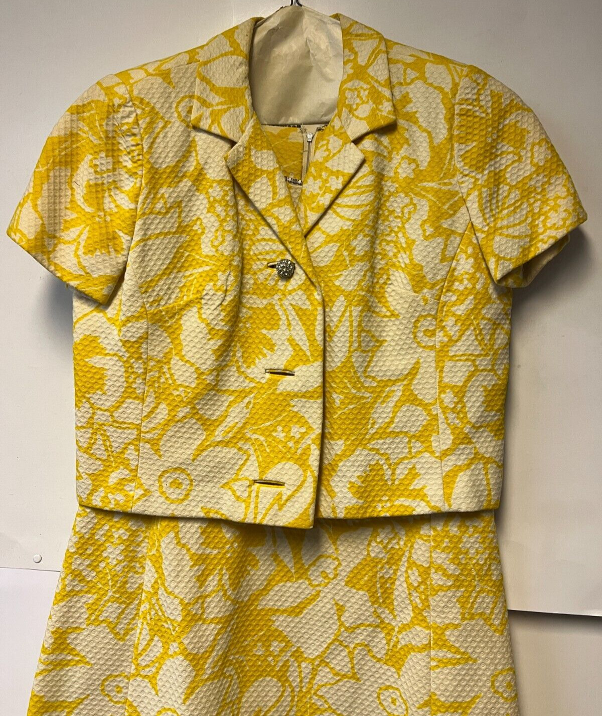 Vintage Lita Shop Bright Yellow/White Sleeveless … - image 2