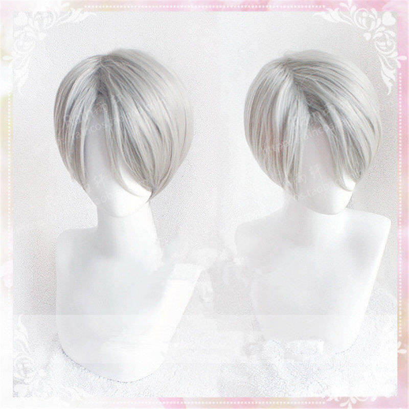 Yuri On Ice Victor Nikiforov Wig Grey Silver White Hair Cosplay