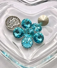 Light Turquoise F (39ss, 12mm, 14mm) Swarovski 1122 Rivoli Stones