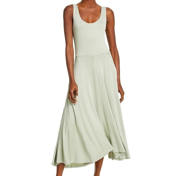 green emerald velvet dress Alice + Ames The Short Sleeve Ballet Dress in Celery