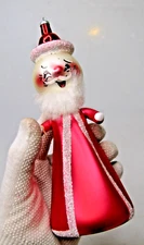 Vintage Blown Glass 7" SMILING SANTA Figurine Christmas Ornament Carlini Italy