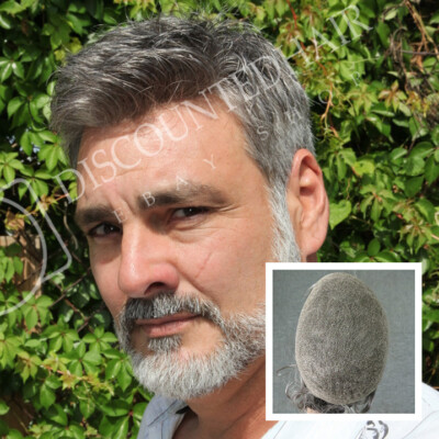 Mens Toupee Human Hair Full French Lace Hair Replacement System Express Shipping