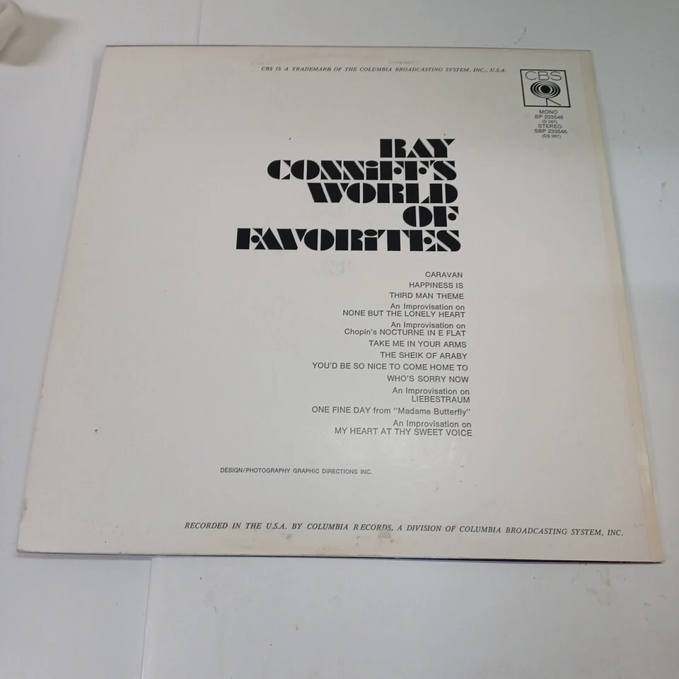 RAY CONNIFF'S WORLD OF FAVORITES ALBUM LP RECORD VINYL VINTAGE   - Image 4 of 4