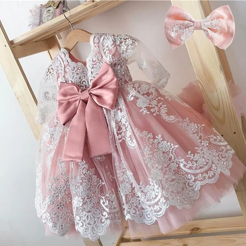 12M Baby Girl Dress Newborn Christening Gown Infant Girls Dress Toddler