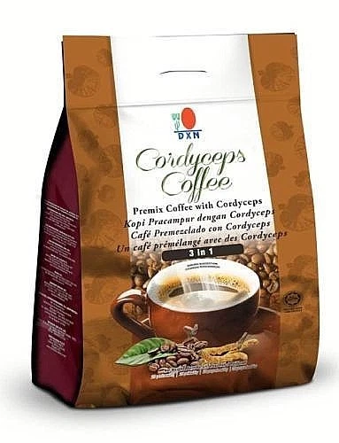 10 Packs DXN Cordyceps Coffee 3 in 1 Cordyceps Sinensis Instant Cafe Express