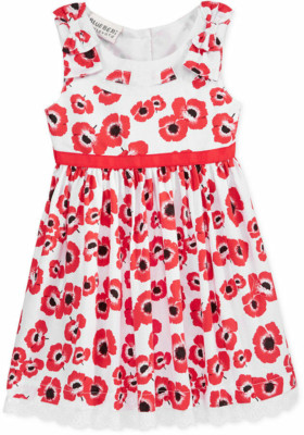 Blueberi Boulevard Baby Girls Red Floral Print Sun Dress Size 18 Months