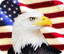 Bald Eagle - American Flag Patriotic Computer / Laptop Mouse Pad