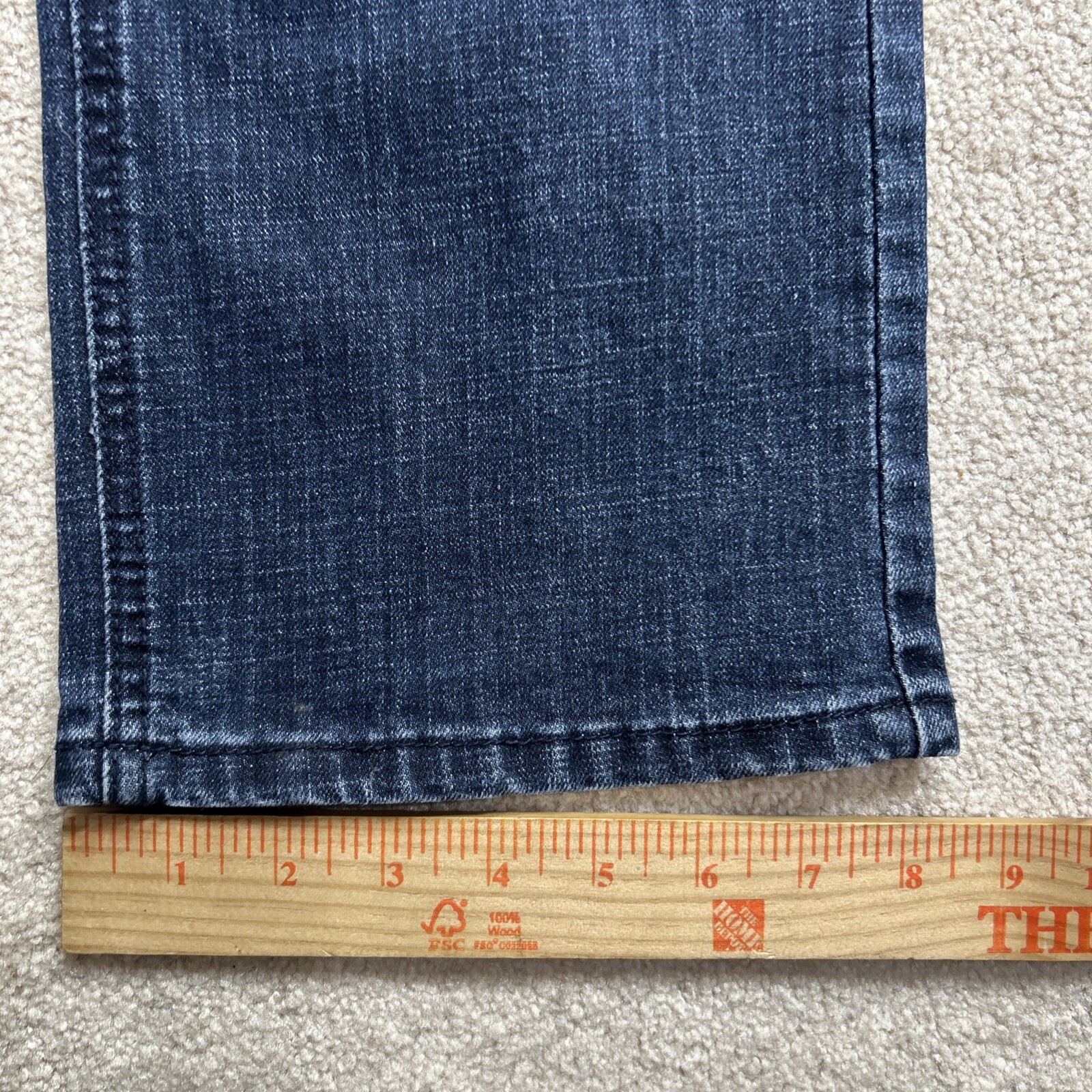 Platini Jeans Men's Sz 36x32 Blue Faded Whisker Studded Back Label Stretch EUC!