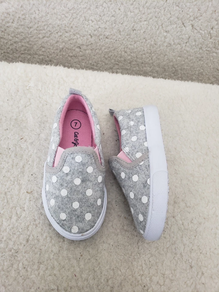 Zapatillas deportivas Cat & Jack Alexus para niñas pequeñas 7 crema zapatos planos cómodos Foto 4 de 4