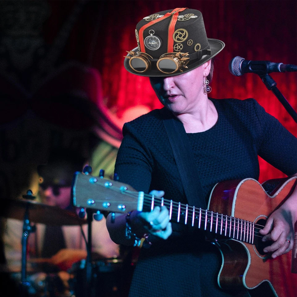 Estilo Retro Steampunk Top Sombrero Juegos con disfraces Gafas Equipo para la Cabeza Disfraz para Hombres Foto 2 de 4