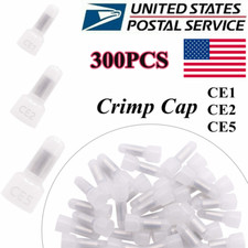 300PCS Closed End Crimp Cap Terminals Connectors 22-16 16-14 12-10AWG Wire Gauge