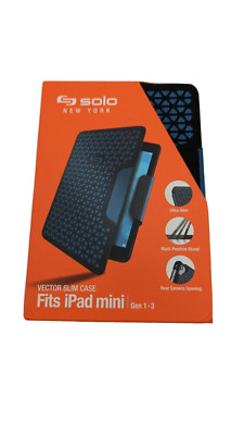 iPad Solo NEW YORK - Vector  - Slim Case - Fits iPad Mini Gen 1-3 - Blue/Black