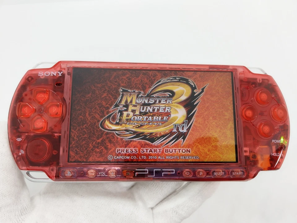 Sony PSP-3000 Playstation Portable Handheld Console Clear Red Shell Custom - Image 2 of 4