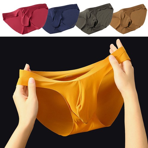 Ice Silk Mens Briefs Quick-drying Underwear U Convex Penis Pouch Underpants *