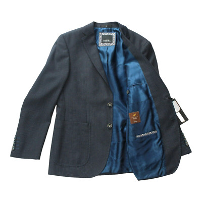 $498 New DIGEL Sports Coat Blazer Sz US 38 EU 48 Navy Easy Wear Wool Suit Jacket