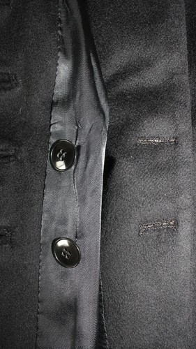 Vintage 1940s Black Wool Tailored Fitted Women's Coat Size M Made in France - Picture 7 of 9