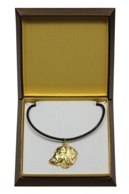 Dachshund Rauhhaar, Dackel, Teckel IV - Hundehalsband in Geschenkbox, vergoldete
