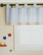 Circo White Brown Stripe with Brown Border Window Valance 90" x 15" NIP